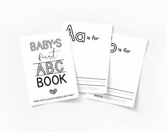Baby Shower ABC Book Activity: BLANK Baby's First Alphabet Book (Digital Download)
