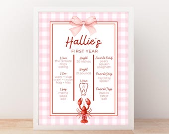Pinch Me I'm One Birthday Milestone Sign: First Seafood Boil Birthday Sign Template (Digital Download)