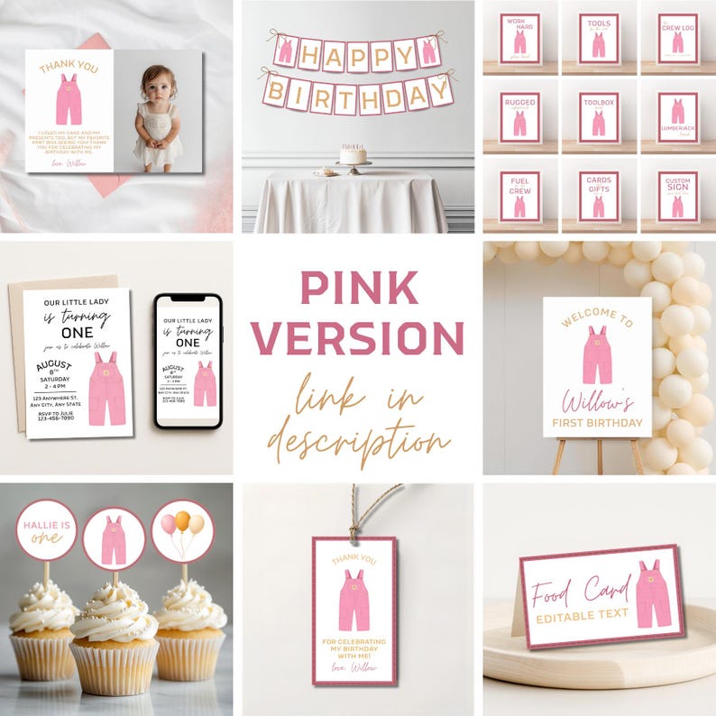 Worker Birthday Party Bundle: Editable Workwear Theme (Digital Download) image 5