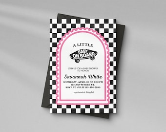 Baby on Board Invite: Skateboard Baby Shower Invitation Template (Digital Download)