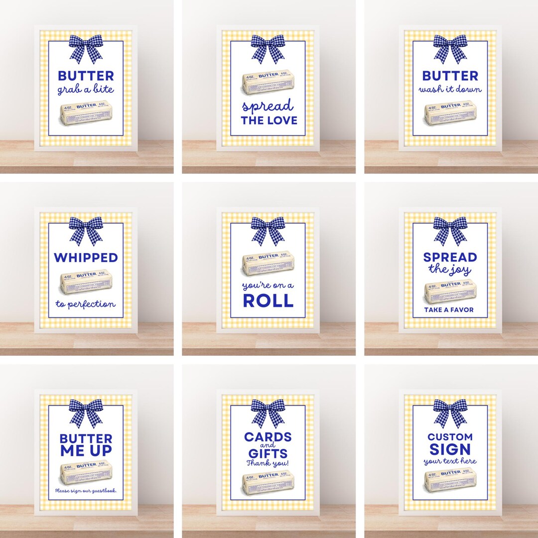 Butter Birthday Party Signs: Churning Butter Decor Templates (digital ...