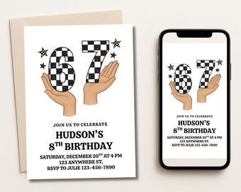 6-7 Birthday Invitation: Six Seven Party Invitation (Digital Download)