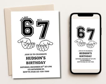 6-7 Birthday Invitation: Six Seven Party Invitation (Digital Download)