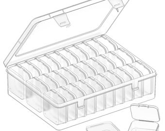 Organiseur de perles en plastique 30 emplacements, Boîte de rangement pour fabrication de bijoux, Petites pièces, Boucles d'oreilles, Quincaillerie