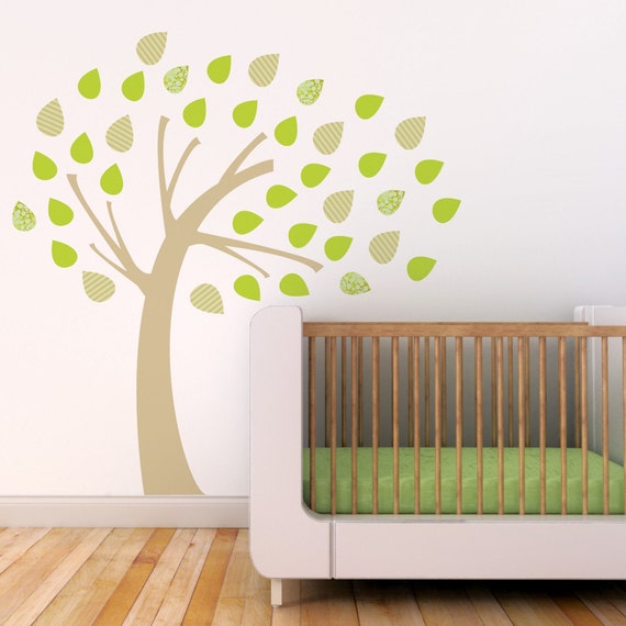 Items similar to Baby Nursery Wall Decal Kids Wall Decal Beige Tree