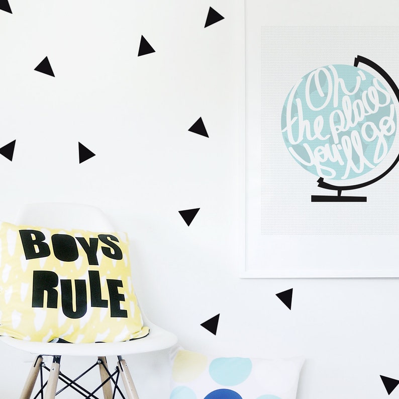 Nursery Wall Decal Kids Wall Decal Black Triangle Decals Baby Nursery Wall Decal Kids Monochrome Decor Little Peaks Children Wall Decal