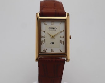 Vintage Seiko Slim Tank Quartz Gentleman’s Wrist Watch