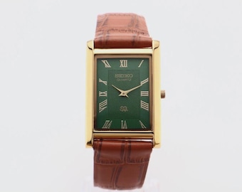 Vintage Seiko Slim Tank Quartz Man’s Wrist Watch