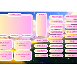Anime Nature Stream Overlay Pack - Animated + Static Screens - Twitch, Youtube, Kick, OBS