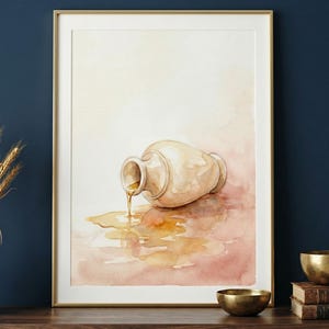 Alabaster Jar Print, Minimalist Christian Print, Bible Story Wall Art