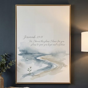 Jeremiah 29:11 Watercolor Path Print, Hope and a Future Scripture Art