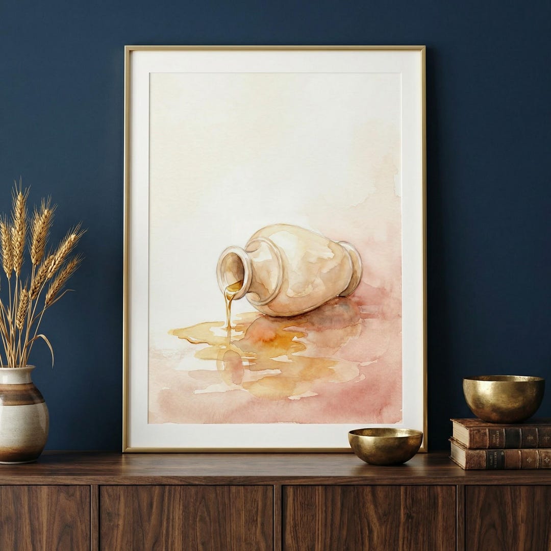 Alabaster Jar Print, Minimalist Christian Print, Bible Story Wall Art ...