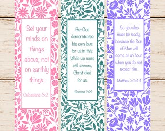 Bible Verse Bookmarks: Christian Scripture Gift Set (Digital Download))
