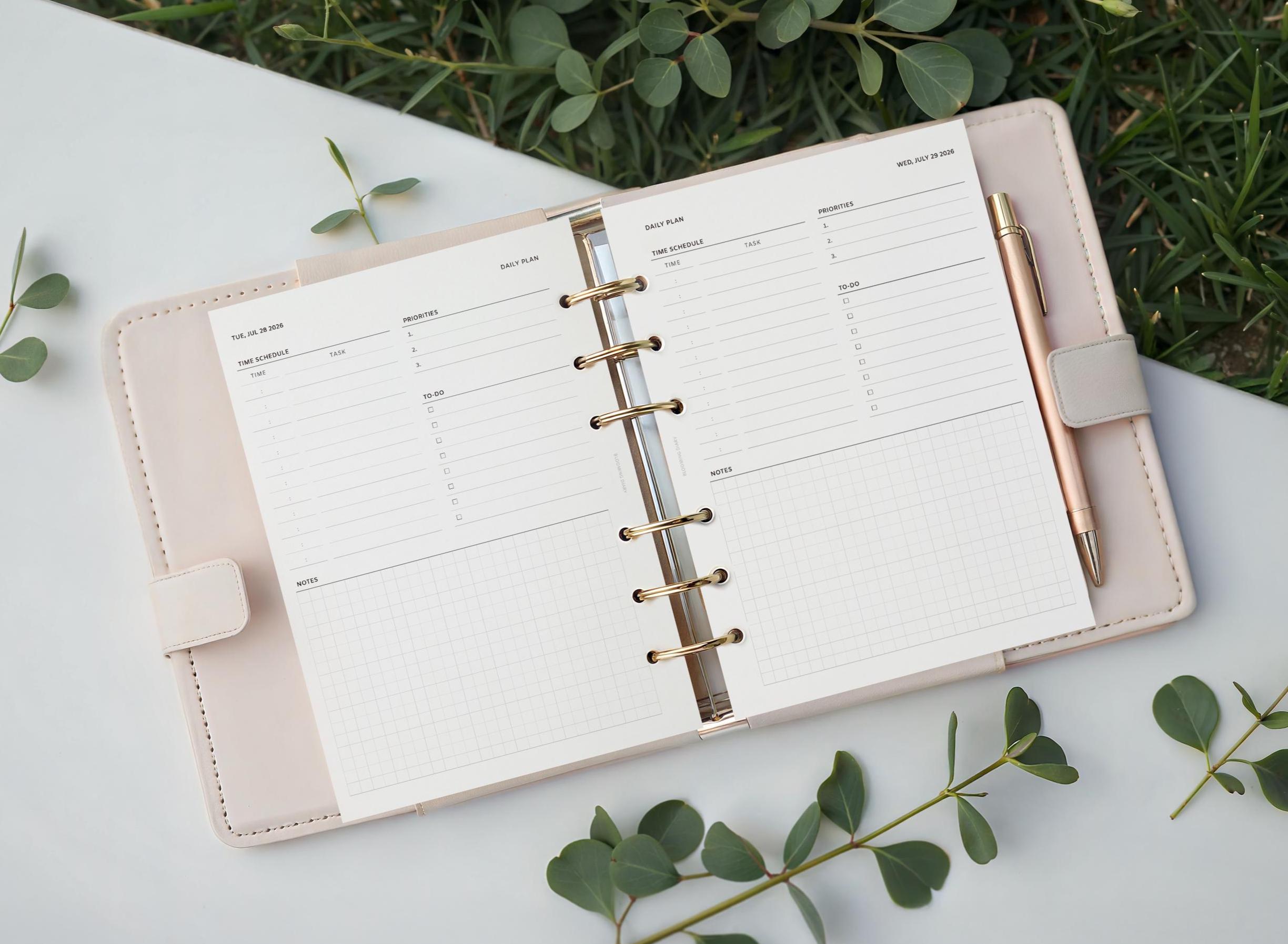 2026 Daily Planner Printable | A5 Daily Pages | One Page 2 Day ...
