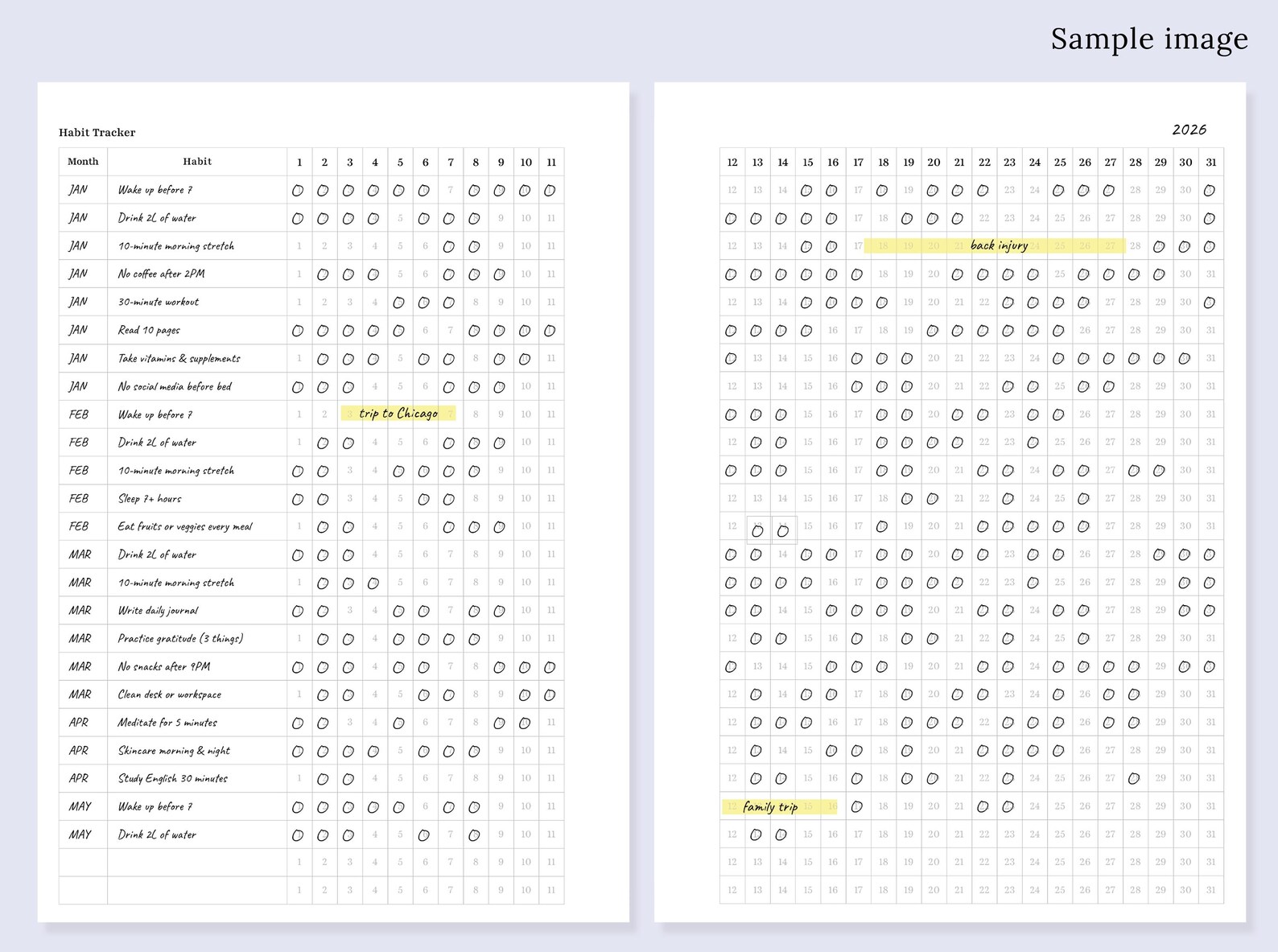 Habit Tracker Printable | A4 US Letter Minimalist Daily Habit Planner ...