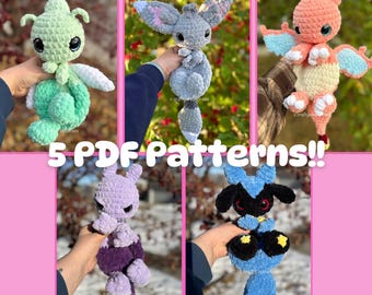 5 modelli PDF - Pacchetto Cuddle 2 - Cara, Melody, Chuck, Max e Ricco
