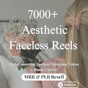 7000+ ansiktslösa rullar-paket | Estetiska videor för digital marknadsföring | PLR MRR | Viralt innehåll | Redigerbart i Canva | Passiv inkomst |