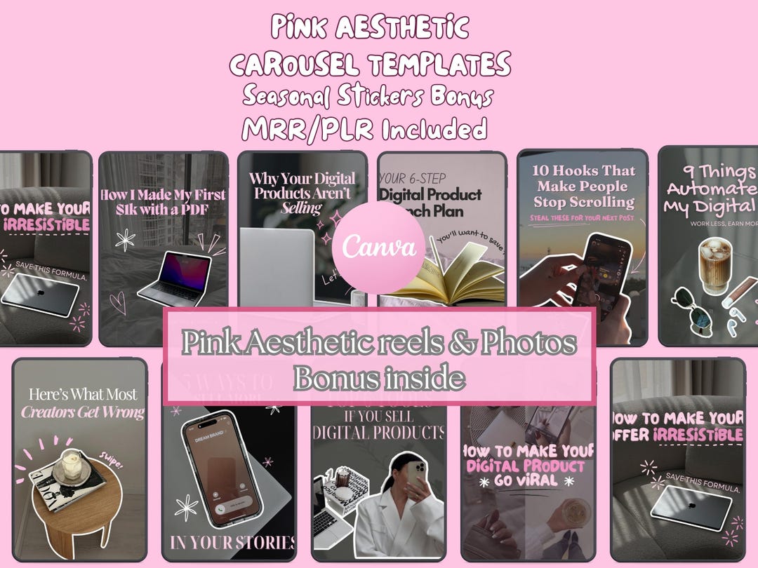 100+ Pink Instagram Carousel Templates | Faceless Marketing Canva ...