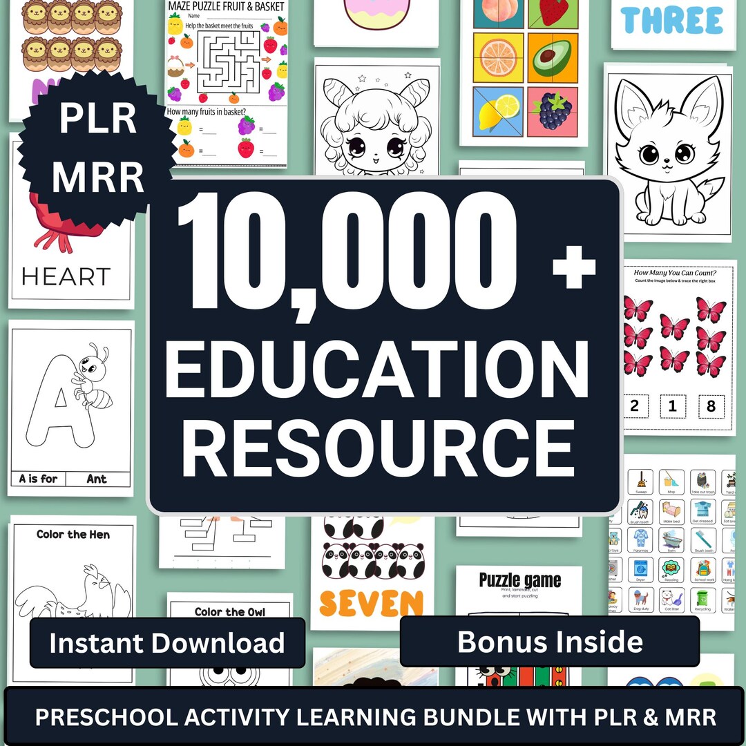 10,000+ Kids Learning & Classroom Activities Bundle, Teachers Parents ...