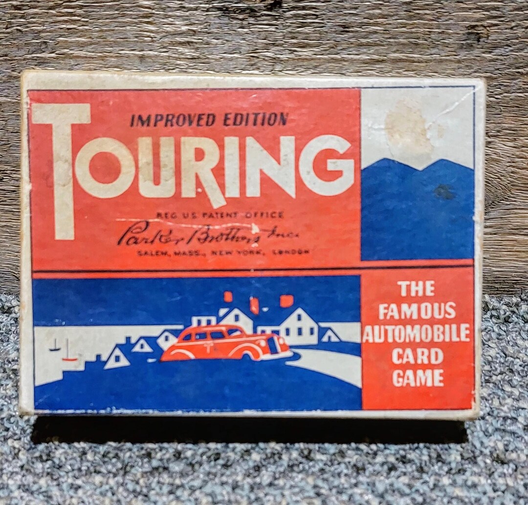 Touring Vtg 1947 Automobile Card Game Improved Edition Parker Brothers ...