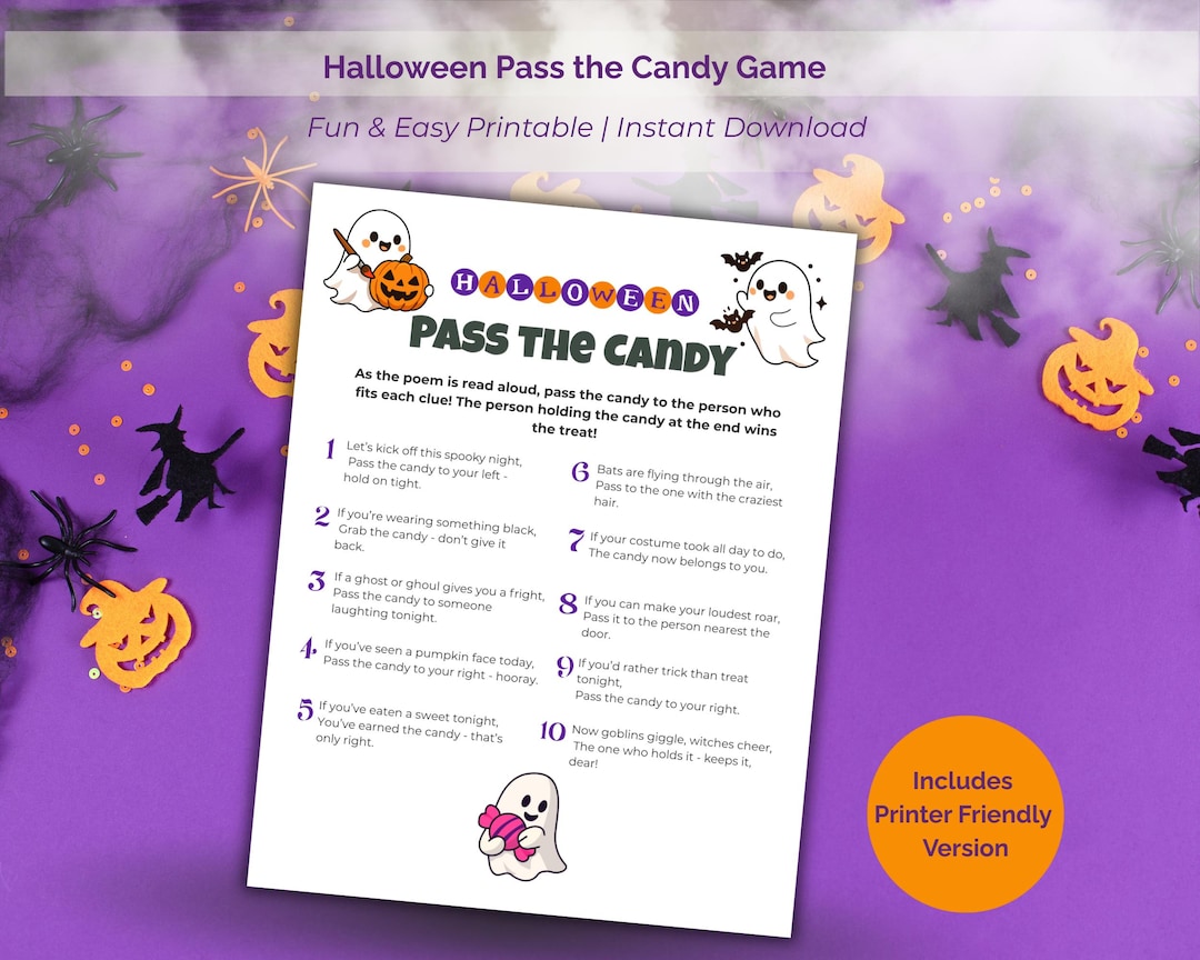 Pass the Candy Halloween, Halloween Candy Game, Halloween Game Night ...