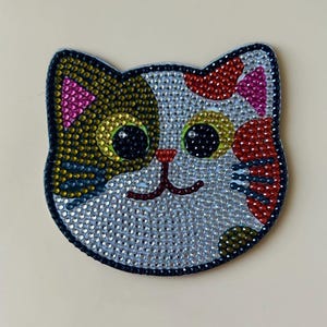 Posavasos de gato con pintura de diamante