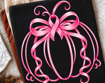 Pink Ribbon Pumpkin Png, Breast Cancer Awareness, In October We Wear Pink, Halloween Breast Cancer