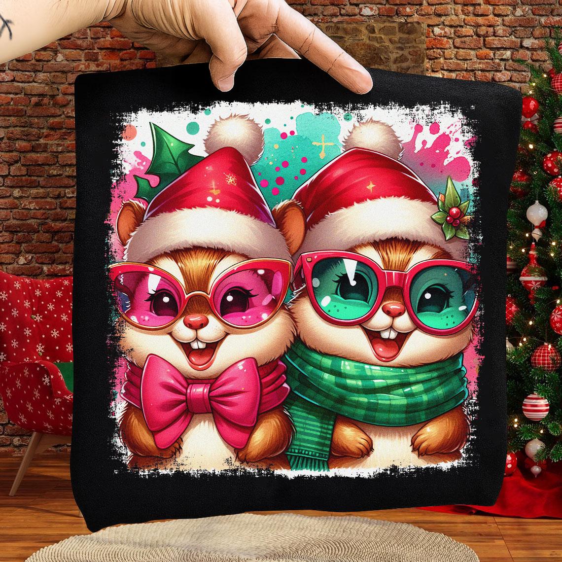 Cartone animato di Natale carino PNG, Amici di Natale PNG