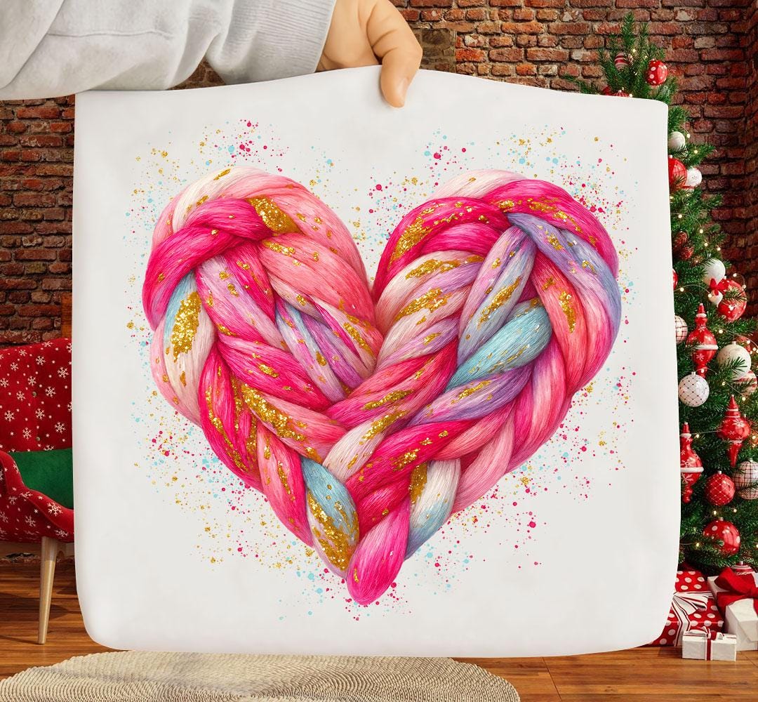 Crochet Valentines Heart Png, Latch Hook Faux Yarn Crochet Heart Png ...