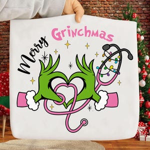 Coquette Nurse Christmas Png, Green Mean Guy Nurse Png, Christmas Nurse Png, Nurse Christmas Movie Png, Gift For Nurse, Xmas Bow Png