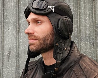 RESERVED/Mary WWII Leather Flight Helmet Cap // Air Force Army