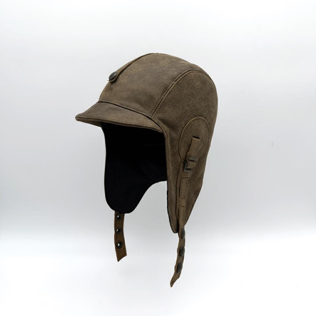 Antique Brown Leather Aviator Hat - Simon Model - Etsy