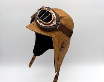 RESERVED/Mary WWII Leather Flight Helmet Cap // Air Force Army