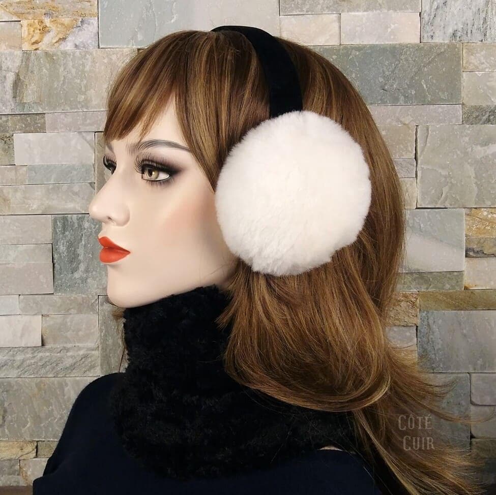 White Shearling Earmuffs