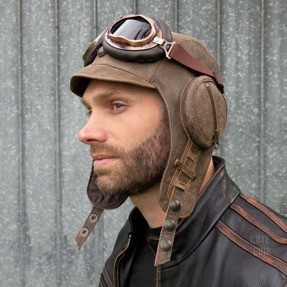 antique leather motorcycle helmet Leather Pilot Helmet Old Leather Motorcycle Helmets Antique Brown Leather  Aviator Helmet William Model