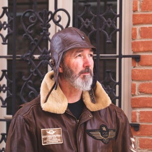Leather pilot helmet - Etsy 日本