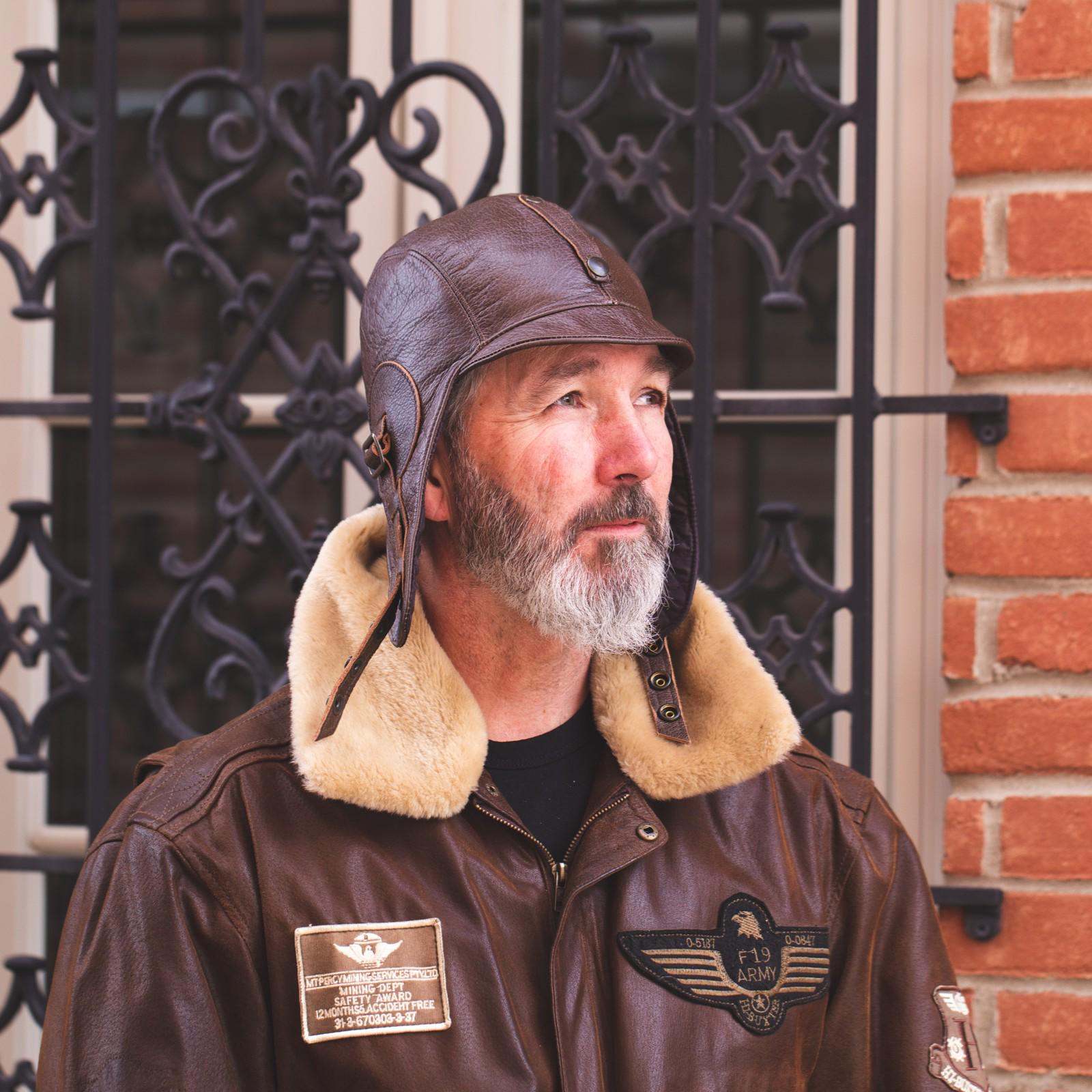 Chestnut Brown Leather Aviator Hat - Simon Model - Etsy Canada