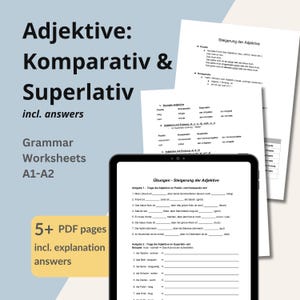 German Grammar Worksheets – Adjektive Komparativ & Superlativ – Deutsch PDF Bundle – Homeschooling – Learn German Language - German bundle