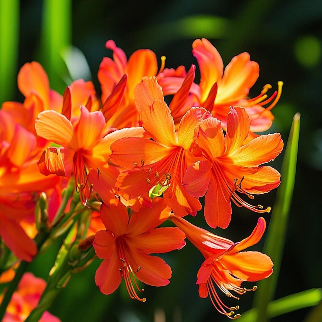 Graines de fleurs de crocosmia Fleurs rouge orangé vif pour jardins — free download