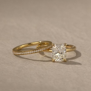 Forever One Cushion Cut Solitaire Engagement Ring Rose 14k/18k Gold Moissanite Cushion Ring Cushion Solitaire Ring Cushion Cut Ring For Her