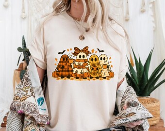 Gezellig herfstspook, png PNGEgg | Leuke boho-halloweengeesten | Boerderijkoffie en pompoen Clipart | Sublimatie shirtontwerp 300 dpi