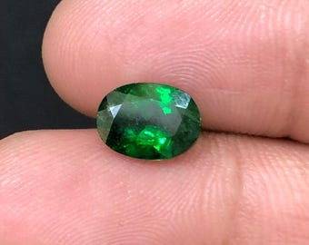 Certified Natural Tsavorite Garnet, Deep Green Oval Cut Loose Gemstone, 2.25 Carat
