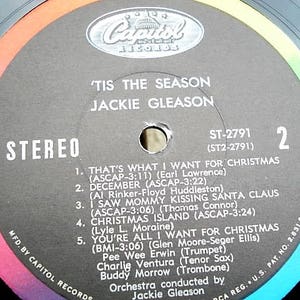 Jackie Gleason Tis the Season Vinyl Record 1967 Vinyl Record, Christmas Album Xmas Music, Blue Christmas, Christmas Vinyl, Christmas Music image 3