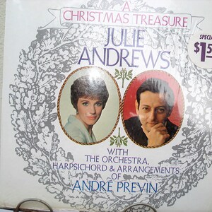 Julie Andrews Christmas Music Vinyl Record Julia Andrews, Tesoro de Navidad, Clavecín, Orquesta Música VillaNcico Irlandés,