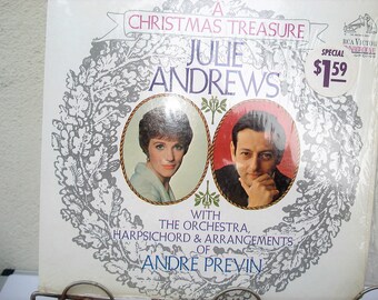Julie Andrews Christmas Music Vinyl Record Julia Andrews, Christmas Treasure, Harpsichord, Orchestra Music Irish Carol,