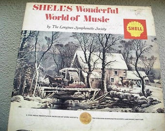 Vinyl Record Shell's Wonderful World Of Music Shell Christmas, Retro LP, Christmas Traditions, Christmas Symphony, Longines Symphonette