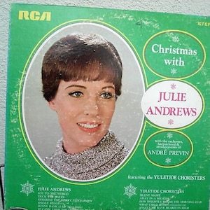 60s Vinyl "Christmas with Julie Andrews" 1969 Vinyl Record, Holiday Music, Jingle Bells, Holiday Tunes Collectible LP