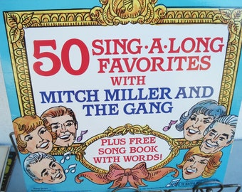 50 Sing A Favorites, Sing A Long, Vinyl, Fun Record, LP, karaoke Record, Medley, Music Games, Entertaining Record, 1990s Music, Mitch Miller