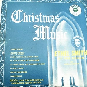 Ethel Smith Vinyl Record 1949 Vintage Decca Record Christmas Music Organ Christmas Jingle Bells Holiday Vinyl