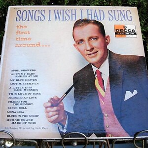 Bing Crosby Songs I Wish I Had Sung Vinyl Record, 1958 Bing Crosby Sings, LP, Vinyl, Music Man, Vintage Record, Decca, Music, Movies,